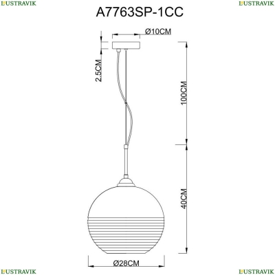 Подвес A7763SP-1CC ★Arte Lamp, Хром► — Купить▼