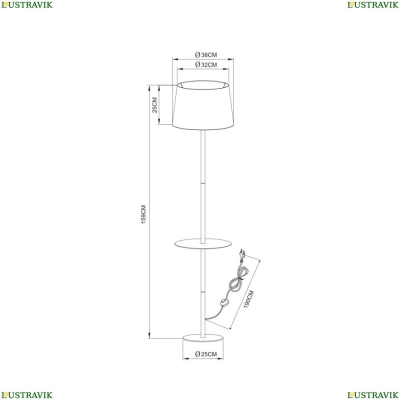 Торшер A2102PN-1WH ★Arte Lamp, Коричневый► — Купить▼