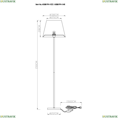 Торшер A2581PN-1CC ★Arte Lamp, Хром► — Купить▼