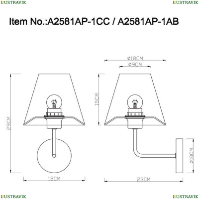 Бра A2581AP-1CC ★Arte Lamp, Хром► — Купить▼