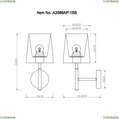 Бра A2589AP-1SS ★Arte Lamp, Серый► — Купить▼