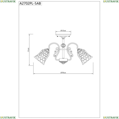 Люстра A2702PL-5AB ★Arte Lamp, Бронза► — Купить▼