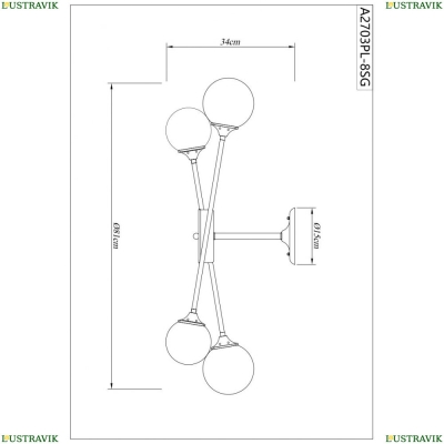 Люстра A2703PL-8SG ★Arte Lamp, Золото► — Купить▼