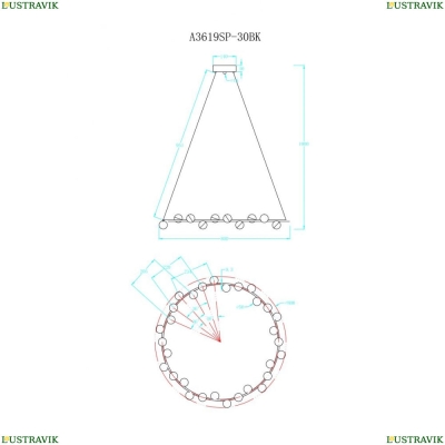 Люстра A3619SP-30BK ★Arte Lamp, Черный► — Купить▼