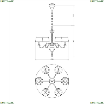 Люстра 6819/19 SP-6 ★Divinare, Золото► — Купить▼