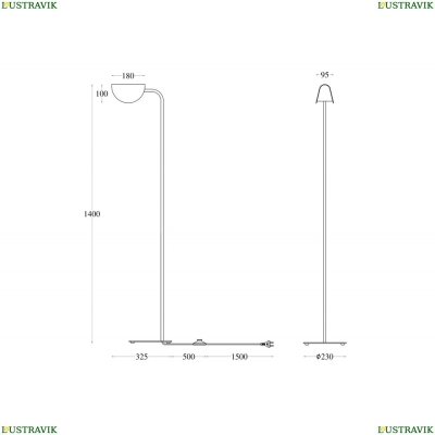 Торшер MOD126FL-01B ★Maytoni, 1 x 28Вт☀, Черный► — Купить▼