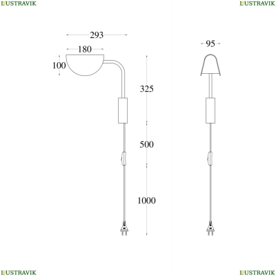 Бра MOD126WL-01B ★Maytoni, 1 x 28Вт☀, Черный► — Купить▼