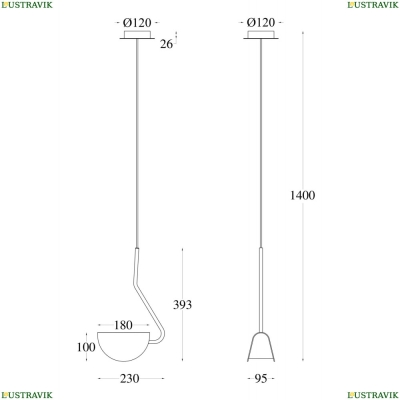 Светильник MOD126PL-01B ★Maytoni, 1 x 28Вт☀, Черный► — Купить▼