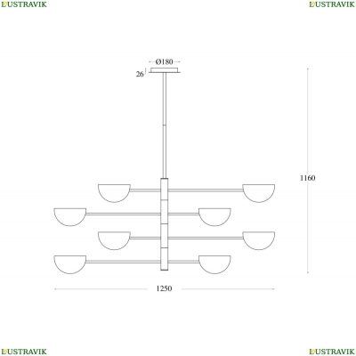Люстра MOD126PL-08B ★Maytoni, 8 x 28Вт☀, Черный► — Купить▼