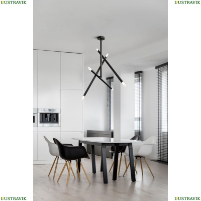 Светильник MOD620CL-06B ★Maytoni, 6 x 25Вт☀, Черный► — Купить▼