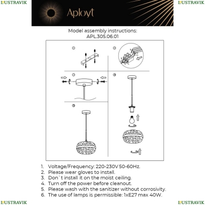 Светильник APL.305.06.01 ★ APLOYT — купить в интернет магазине ЛЮСТРАВИК☀