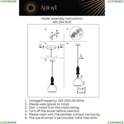 Светильник APL.304.16.01 ★ APLOYT — купить в интернет магазине ЛЮСТРАВИК☀