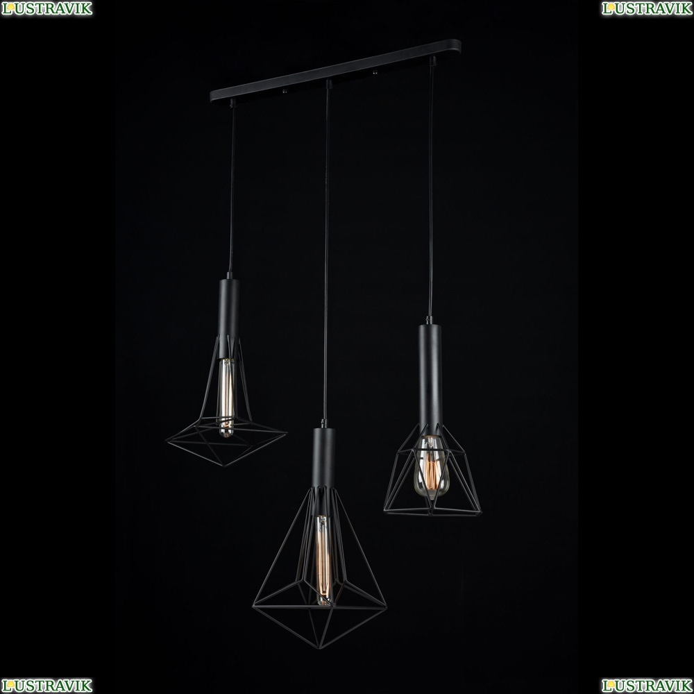 Подвес T021-03-B ★Maytoni, 3 x 60Вт☀, Черный► — Купить▼