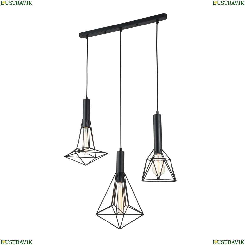 Подвес T021-03-B ★Maytoni, 3 x 60Вт☀, Черный► — Купить▼