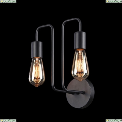 Бра T532WL-02B ★Maytoni, 2 x 60Вт☀, Черный► — Купить▼