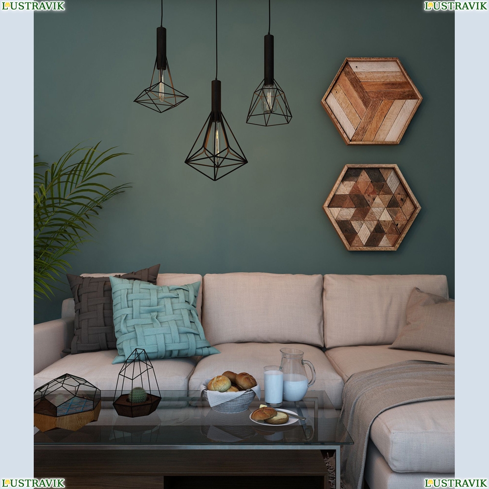 Подвес T021-03-B ★Maytoni, 3 x 60Вт☀, Черный► — Купить▼