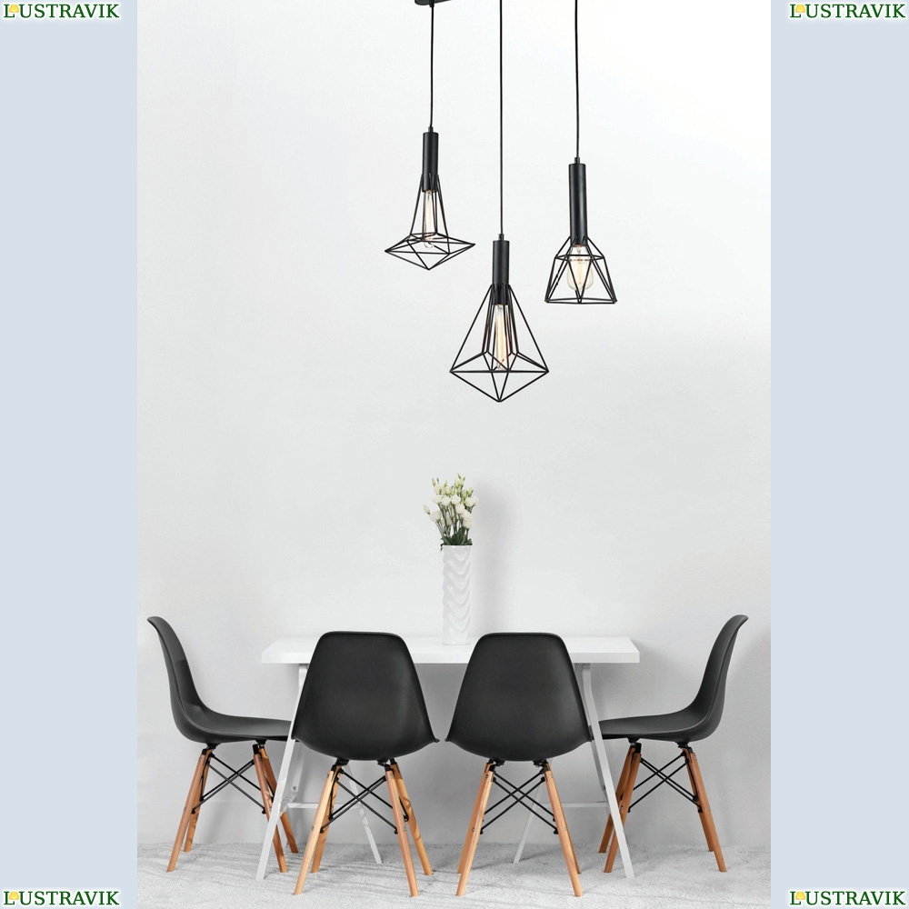 Подвес T021-03-B ★Maytoni, 3 x 60Вт☀, Черный► — Купить▼