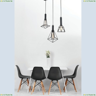 Подвес T021-03-B ★Maytoni, 3 x 60Вт☀, Черный► — Купить▼