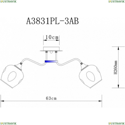 Люстру A3831PL-3AB ★ Arte lamp — купить в интернет магазине ЛЮСТРАВИК☀