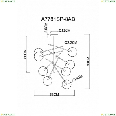 Люстру A7781SP-8AB ★ Arte lamp — купить в интернет магазине ЛЮСТРАВИК☀