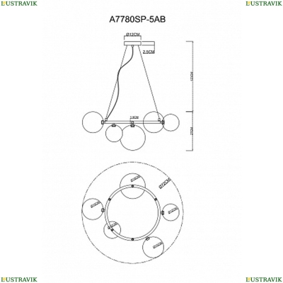 Люстру A7780SP-5AB ★ Arte lamp — купить в интернет магазине ЛЮСТРАВИК☀