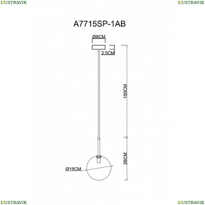 Светильник A7715SP-1AB ★ Arte lamp — купить в интернет магазине ЛЮСТРАВИК☀