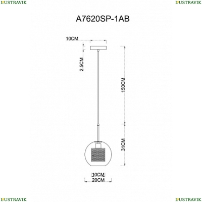 Светильник A7620SP-1AB ★ Arte lamp — купить в интернет магазине ЛЮСТРАВИК☀