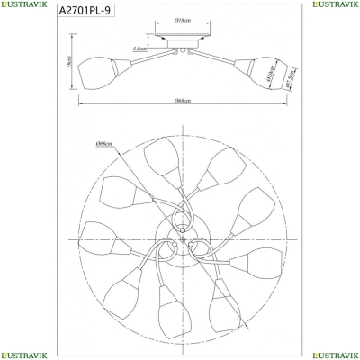 Люстру A2701PL-9CC ★ Arte lamp — купить в интернет магазине ЛЮСТРАВИК☀