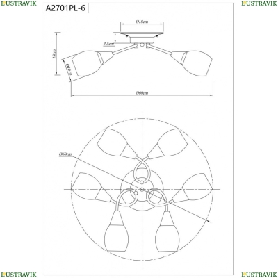 Люстру A2701PL-6CC ★ Arte lamp — купить в интернет магазине ЛЮСТРАВИК☀