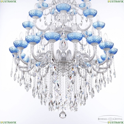 Люстра AL78101/16+8+8/300/3d B WMN P Aquamarine/M-1F ★ Bohemia Ivele Crystal — купить в интернет магазине «ЛЮСТРАВИК»☀