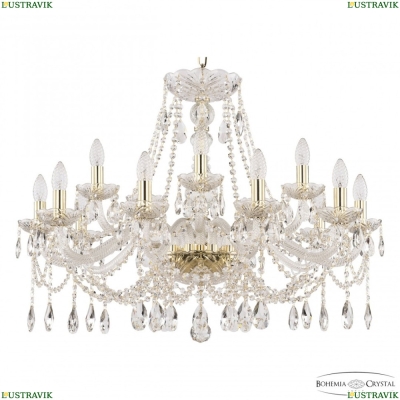 Люстра 107/10+5/300 G ★ Bohemia Ivele Crystal — купить в интернет магазине «ЛЮСТРАВИК»☀