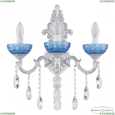 Бра AL7801B15/3/175 B WMN P Aquamarine/M-1F ★ Bohemia Ivele Crystal — купить в интернет магазине «ЛЮСТРАВИК»☀