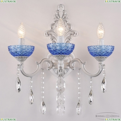 Бра AL7801B15/3/175 B WMN P Aquamarine/M-1F ★ Bohemia Ivele Crystal — купить в интернет магазине «ЛЮСТРАВИК»☀