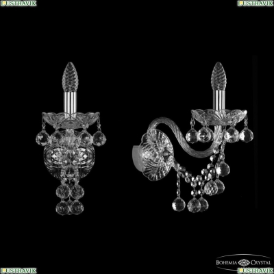 Бра 1409B/1/195/XL Ni ★ Bohemia Ivele Crystal — купить в интернет магазине «ЛЮСТРАВИК»☀