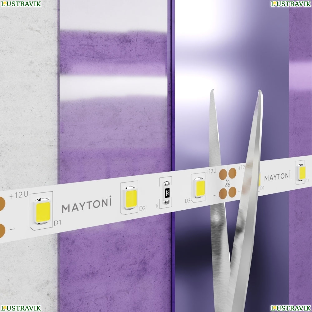 5М. Светодиодная Лента Теплого Цвета 3000К, 7,2W, 12V, 60Led, Ip20 20001 ★ Maytoni — купить в интернет магазине ЛЮСТРАВИК☀
