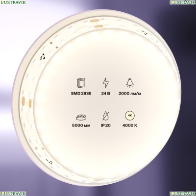 5М. Светодиодная Лента Белого Цвета, 4000К, 20W, 24V, 60Led, Ip20  20029 ★ Maytoni — купить в интернет магазине ЛЮСТРАВИК☀