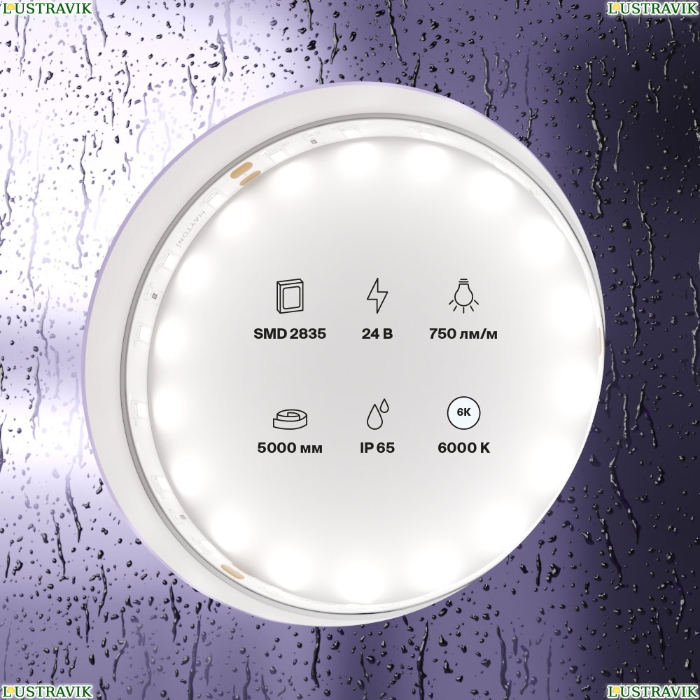 5М. Светодиодная Лента Холодного Цвета, 6000К, 7,2W, 24V, 60Led, Ip20 20018 ★ Maytoni — купить в интернет магазине ЛЮСТРАВИК☀