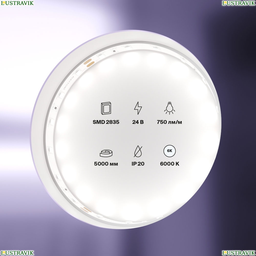 5М. Светодиодная Лента Холодного Цвета, 6000К, 27W, 24V, 60Led, Ip20 20015 ★ Maytoni — купить в интернет магазине ЛЮСТРАВИК☀