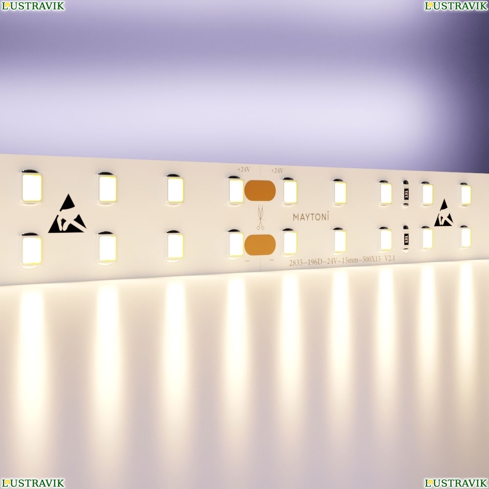 5М. Светодиодная Лента Теплого Цвета 3000К, 20W, 24V, 60Led, Ip20 20028 ★ Maytoni — купить в интернет магазине ЛЮСТРАВИК☀