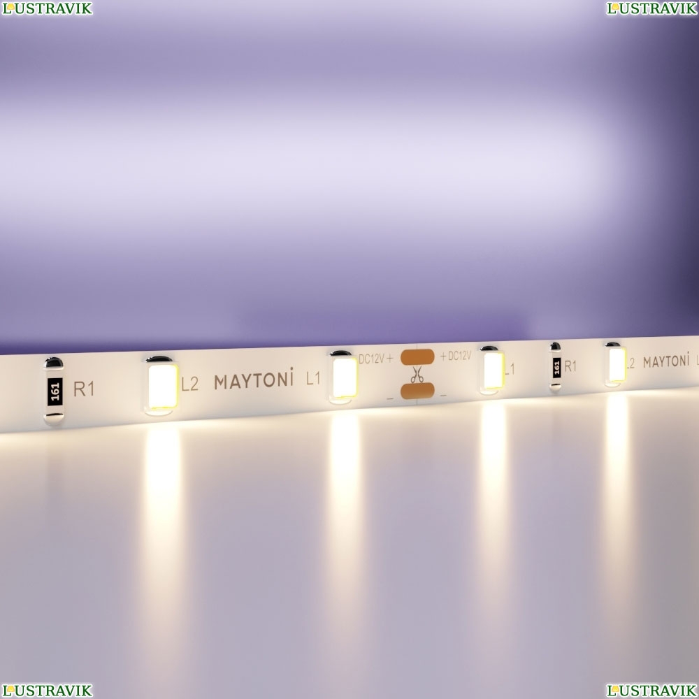 5М. Светодиодная Лента Теплого Цвета 3000К, 4,8W, 12V, 60Led, Ip20 20007 ★ Maytoni — купить в интернет магазине ЛЮСТРАВИК☀