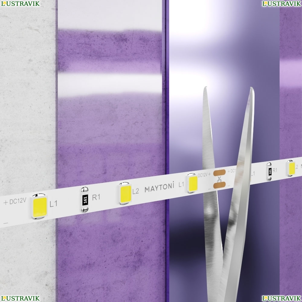 5М. Светодиодная Лента Теплого Цвета 3000К, 4,8W, 12V, 60Led, Ip20 20007 ★ Maytoni — купить в интернет магазине ЛЮСТРАВИК☀