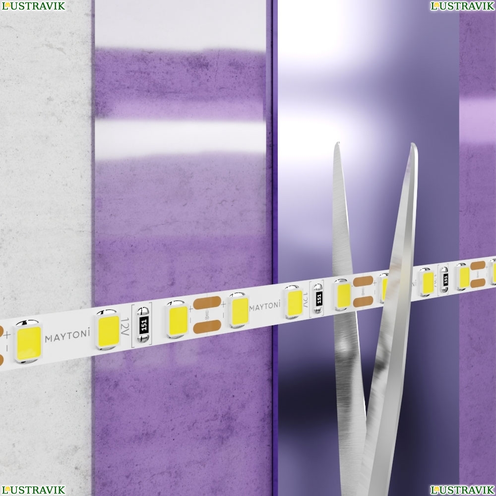 5М. Светодиодная Лента Теплого Цвета 3000К, 9,6W, 12V, 60Led, Ip20 20010 ★ Maytoni — купить в интернет магазине ЛЮСТРАВИК☀