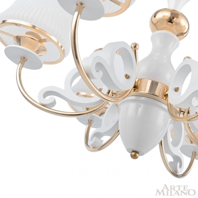 Люстру 301097/6 Wh/Gd ★ Arte Milano — купить в интернет магазине ЛЮСТРАВИК☀