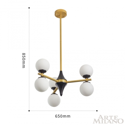 Люстру 271580/6 BK/GD ★ Arte Milano — купить в интернет магазине ЛЮСТРАВИК☀