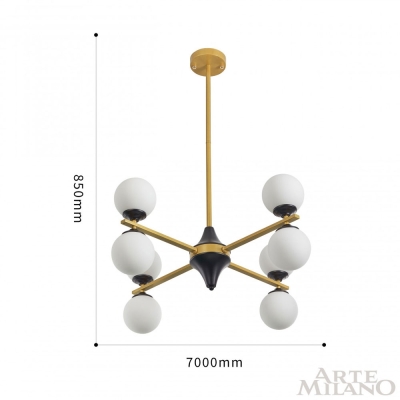 Люстру 271580/8 BK/GD ★ Arte Milano — купить в интернет магазине ЛЮСТРАВИК☀