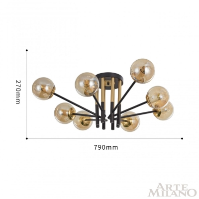 Люстру 273708/8 BK/GD ★ Arte Milano — купить в интернет магазине ЛЮСТРАВИК☀