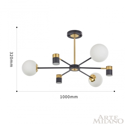 Люстру 274802/6 BK/GD ★ Arte Milano — купить в интернет магазине ЛЮСТРАВИК☀