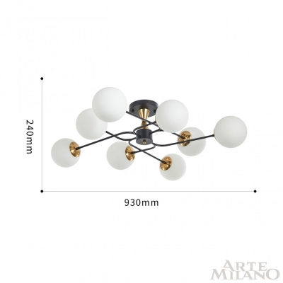 Люстру 276808/8 BK/GD ★ Arte Milano — купить в интернет магазине ЛЮСТРАВИК☀