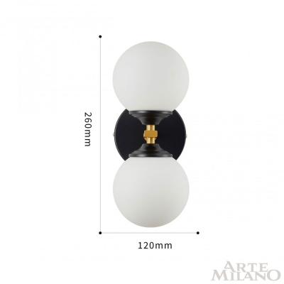 Бра 271580/2B BK/GD ★ Arte Milano — купить в интернет магазине ЛЮСТРАВИК☀