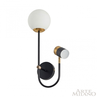 Бра 274802/1+1B BK/GD ★ Arte Milano — купить в интернет магазине ЛЮСТРАВИК☀